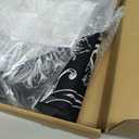 1/10 Inch Ultra Thin 24"35" Large Front Door Mat Indoor Entrance Inside Non Slip, Waterproof Rubber Kitchen Mat and Interior Home Washable Door Mat, Baroque Black