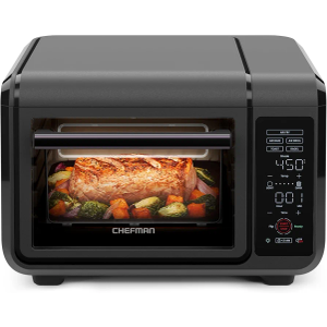 Chefman Air Fryer Toaster Oven Combo, Countertop Oven for Quick & Healthy Meals, Bake, Broil, Air Fry, Toast, and Bagel Functions, 450°F Max Temp, 4 Slice Toaster Oven Air Fryer Combo