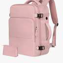 Travel Backpack for Women Men, TSA Friendly Carry-on Backpack Airline Approved, Personal Item Bag on Airplanes, Travel Essentials Must Haves, Pink