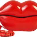 TelPal Red Mouth Telephone Wired Novelty Sexy Lip Phone Gift Cartoon Shaped Real Corded Landline Home Office Phones Furniture Decor