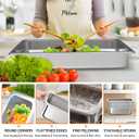 6 Pack Hotel Pans, 1/1 Full Size 4 Inch Deep Steam Table Pan, Stainless Steel Commercial Food Pan Anti Jam Steam Pan, Breading Trays for Hotel, Party, Buffet, Catering Supplies