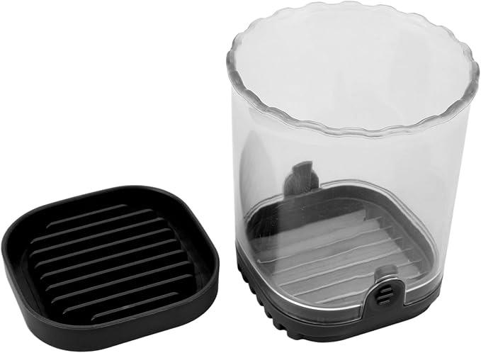 Slicing Cup, Stainless Steel Multifunctional Fruit and Vegetable Cup with Push Plate Cutter for Quick Veggie Salads (Black)