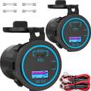 83W 12V USB Outlet Laptop Charger: 2 Pack 65W USB-C PD3.0 and 18W QC3.0 Multi Car Port 12V Socket Waterproof with Power Switch for Car Boat Marine Bus Truck Golf Cart RV Moto, etc.