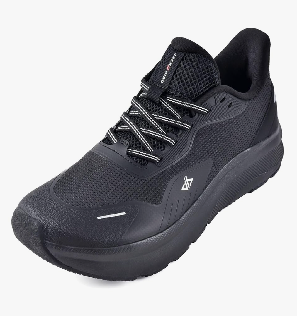 JACKSHIBO Slip in Men Hands Free Shoes Wide Toe Box Slip On Walking Running Tennis Athletic Sneakers Arch Support Plantar Fasciitis Orthopedic Shoes with Metatarsal Pads Cushion Thick Zero Drop Sole M 13