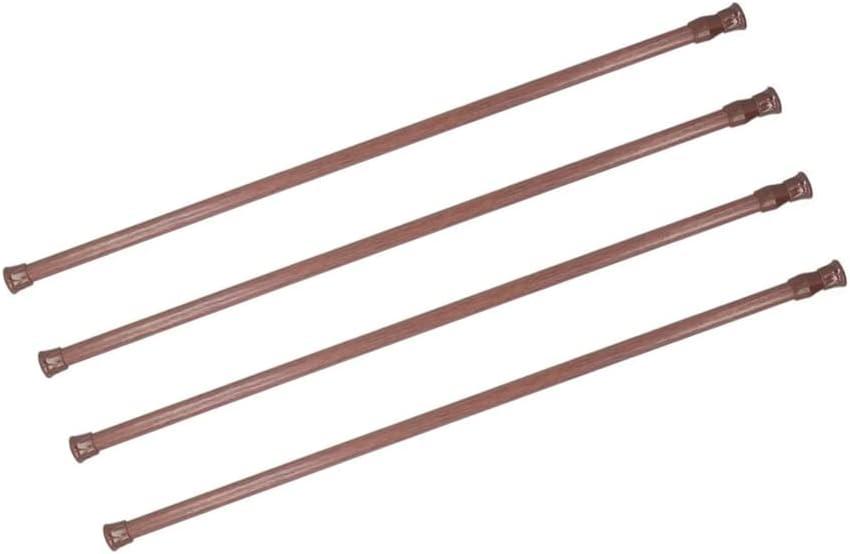 4 Pack Adjustable Spring Steel Cupboard Bars - 28-48 Inches Extendable Width Curtain Rods & Closet Rods