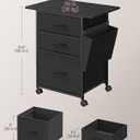 VASAGLE 3-Drawer File Cabinet, Mobile Printer Stand with Storage