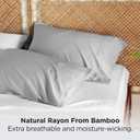 Bedsure Pillow Cases Queen, Cooling Pillow Cases, Rayon Derived from Bamboo Light Grey Pillowcases Queen Size Set of 2, PureWoven Silky Soft Bedding Pillow Covers with Envelope Closure, 20x30 Inches