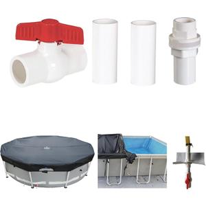Pool Drainage Outlet Kit, Open a Third Drain at The Bottom of The Pool with SIHAIAN Drainage Pipe Kit, Drain The Accumulated Water from The Pool Cover