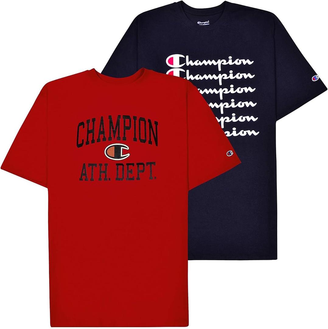 Champion Big and Tall T Shirts for Men  2 Pack Graphic Mens Big and Tall Tees (X-Large Tall, Red Black) Champion Big and Tall T Shirts for Men  2 Pack Graphic Mens Big and Tall Tees (X-Large Tall, Red Black)