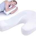 HOMCA Side Sleeper Pillows for Adults, Memory Foam U Shaped Pillows for Neck Pain Relief with Firm Support for Cervical Alignment, Cervical Neck Pillow for Side Sleepers (Upgraded Version)