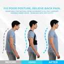 Back Brace Posture Corrector for Men & Women - Adjustable, Breathable, Improves Posture, Reduces Neck & Back Pain - Lightweight Unisex Design for Office and Home Use (Black, Large) (Black, L)