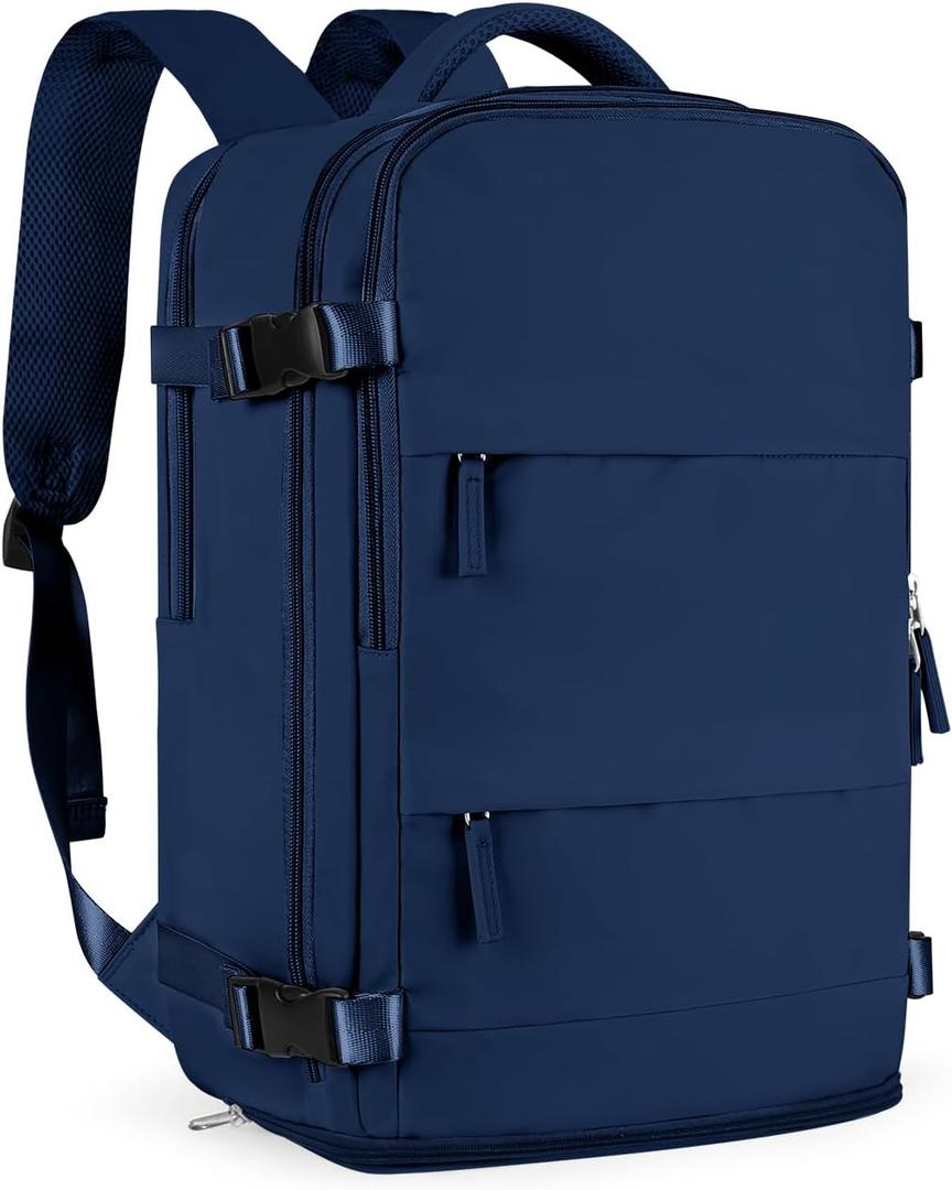 VGCUB Vacuum Backpack Travel with Electric Pump Vacpack System Storage Compression Laptop Work Business Waterproof College Weekender Bags Casual Daypack Backpacks for Women Men Blue