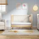 Dourxi Mini Crib Mattress, 38x24X4 Inch Dual Sided Comfort Gel Memory Foam, Breathable Premium Baby Mattress for Mini and Portable Cribs w/Removable Outer Cover - White&Grey