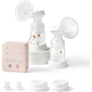 Snow Bear Electric Breast Pump, 4 Pumping Modes & 9 Intensity Levels, Portable Split-Tube Design for Double/Single Use 2500mAh Battery, Fast Charging, Quiet & Easy to Clean