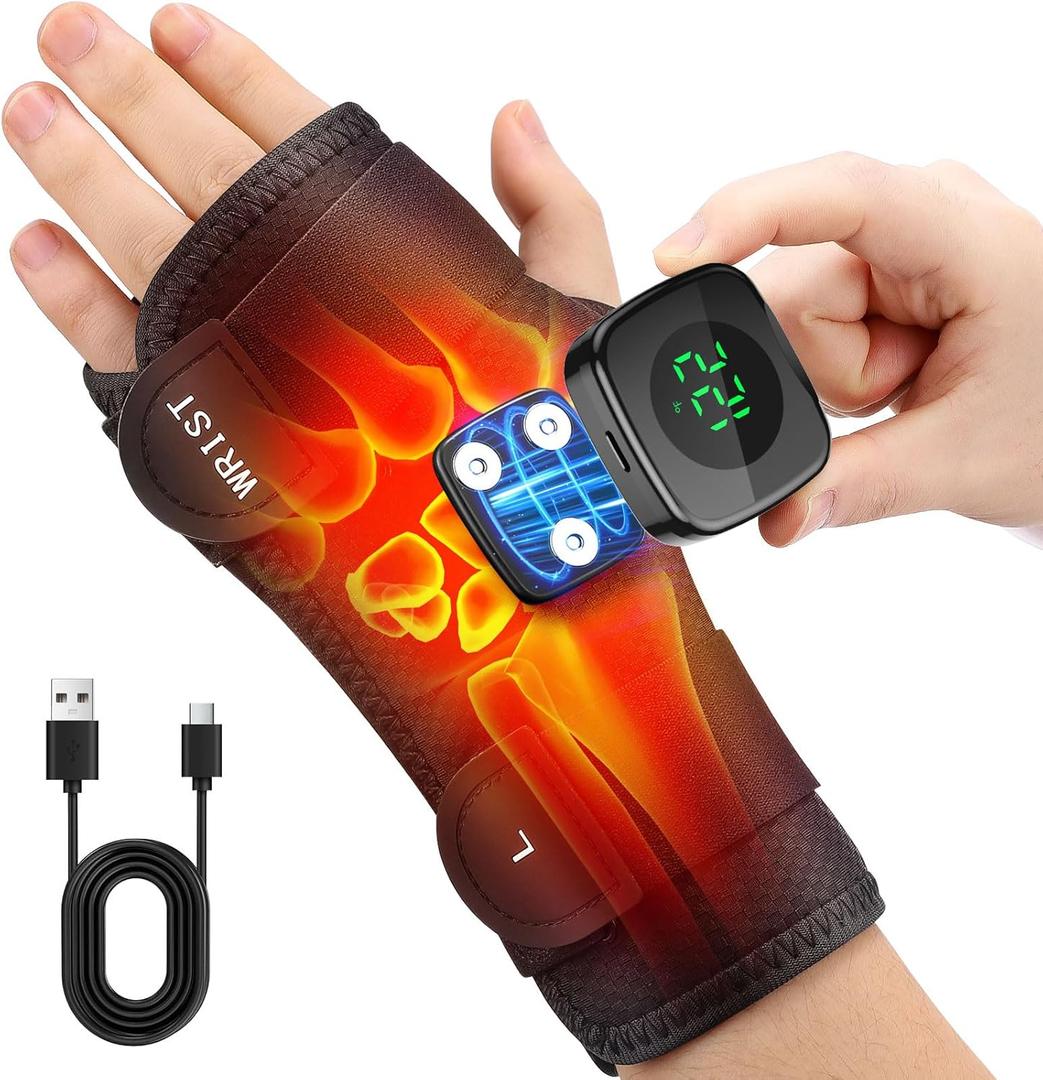 Wrist Heating Pad, Heated Wrist Wrap for Left Hand, Heated Wrist Brace for Men Woman, Corded and Cordless Heating Pad for Wrist
