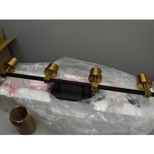 Modern Black Gold 4-Light Linear Bathroom Vanity Light Glass Wall Lighting 29" L X 5.5" W 10" H Contemporary Rustic Vintage Iron Dimmable