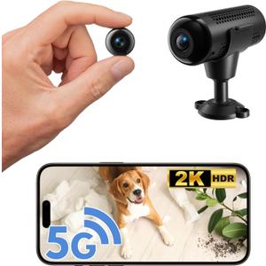 Hidden Camera, 2K Mini Nanny Cam with Free Cloud, Supports 2.4G/5G WiFi & No WiFi Needed Wireless Camera with Motion Detection & Night Vision for Baby/Pet Monitor/Home Security