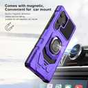 2 x Ailiber Case for Samsung Galaxy S24 Ultra 5G, Samsung S24 Ultra Phone Case with Screen Protector, Ring Kickstand for Magnetic Car Mount, Military Grade Shockproof Protector Cover for S24 Ultra-Purple