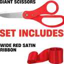 Red Ribbon Cutting Ceremony Kit – 20 Inch Giant Scissors and Ribbon Giants Grand Opening Scissors Big Shears for Special Events Inaugurations and Ceremonies