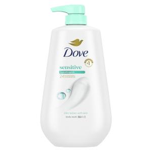 Dove Body Wash with Pump Sensitive Skin For 24hr Lotion-Soft Skin Moisturizing Skin Cleanser Gentle Hypoallergenic Formula with No Sulfates No Parabens 30.6 oz