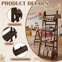 Wooden 4-tier Foldable Ladder Shelf, Dark Walnut Wedding Treat Gift Stand, 45.5 x 16 x 13.5 Inch