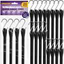 Bungee Cords with Hooks (20 Pack) Heavy Duty Outdoor Rubber Tarp Straps in 10", 15", 21", 31" Sizes, Crimped S Hooks for Securing Cargo, Bikes, Camping Gear, Luggage - Max Stretch 1.5X, Load 180 lbs