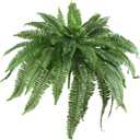 Nearly Natural 48-in Artificial Boston Fern, Large Hanging Fake Plant Wall Decor with 67 Fronds, Faux Fern Vines that Look Real for Home and Office Decor