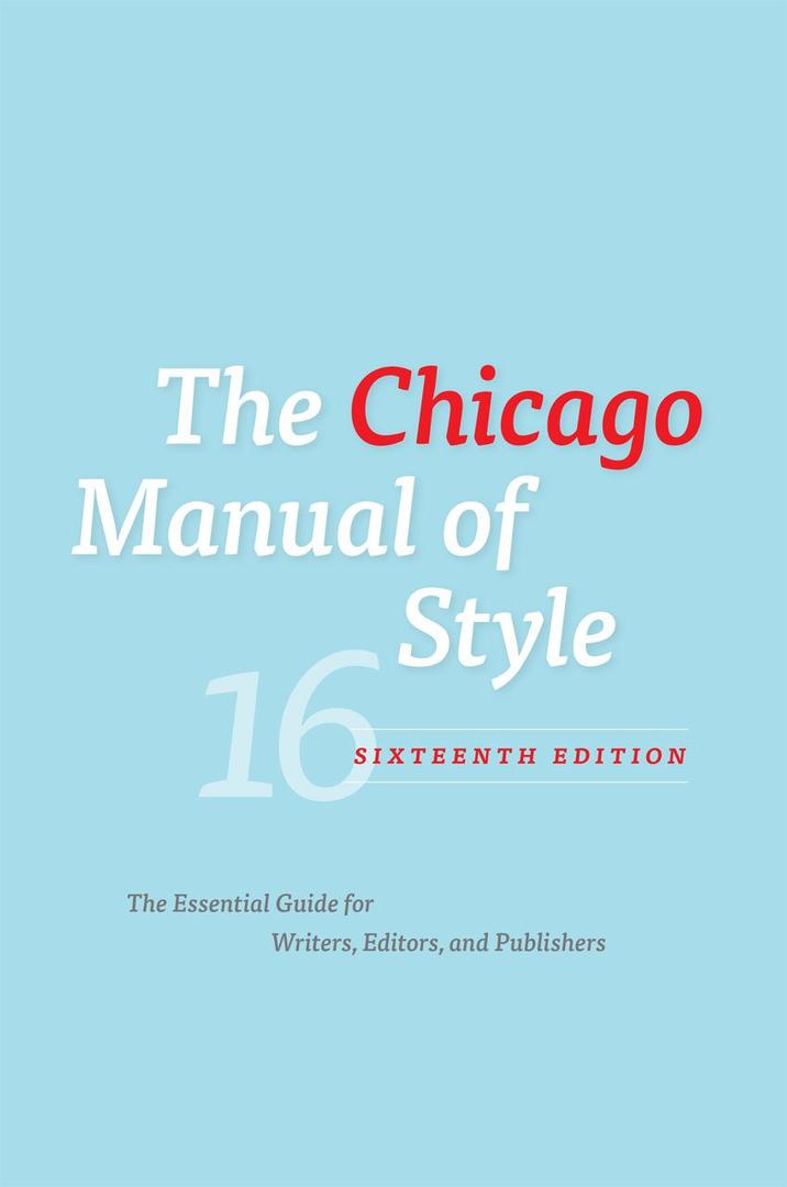 The Chicago Manual of Style, 16th Edition, Book