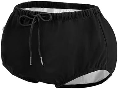 Reusable Adult Swim Diaper Special Needs, Incontinence Plastic Pants Cloth Diaper Cover, Waterproof Training Rubber Underwear (Black, S)