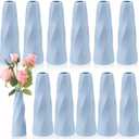 Ninehaoou 12 Pack Composite Plastic Flower Vases Bulk, Grey Blue Small Tall Conic Floral Vases for Centerpieces Unbreakable Bud Table Shelf Home Decoration for Wedding Party Living Room Decor
