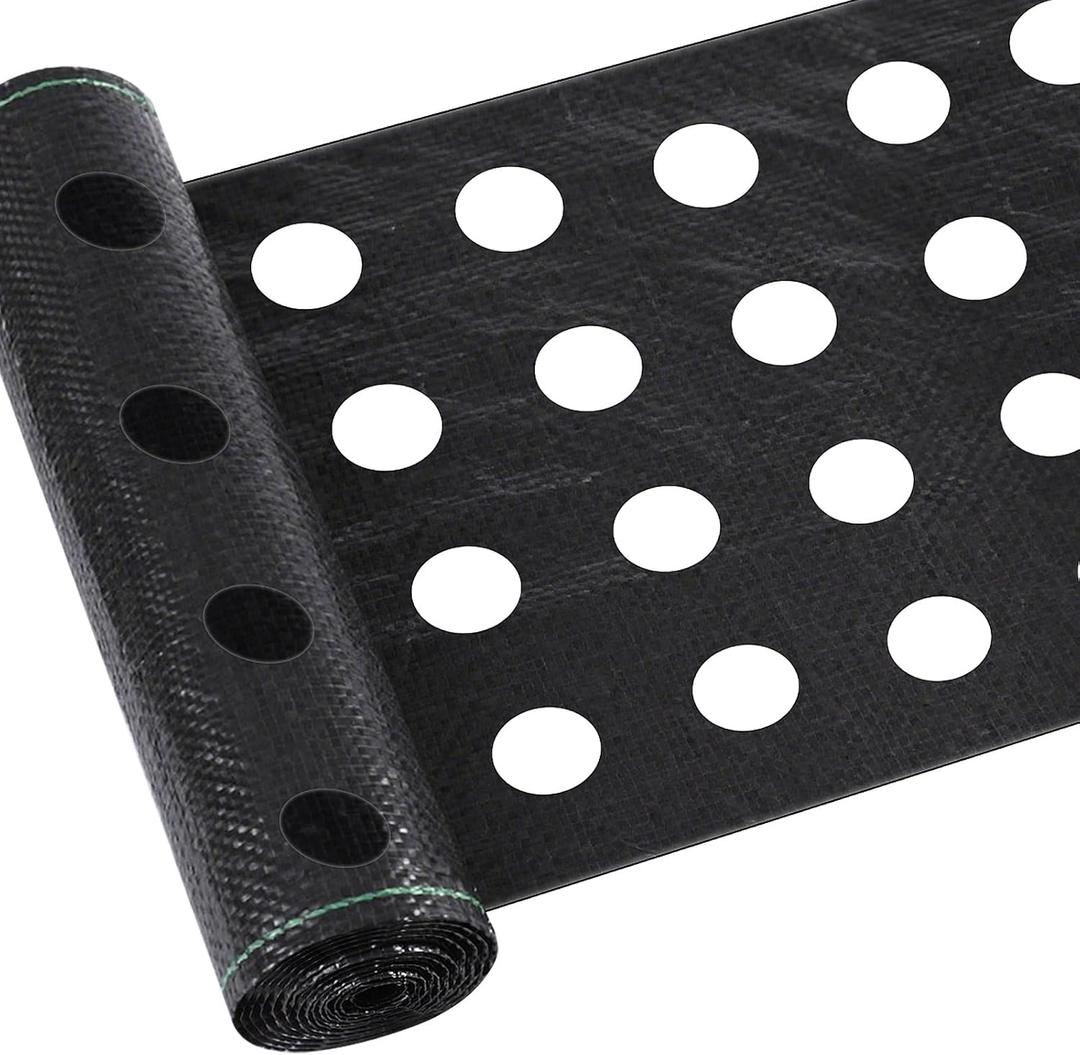 3ft x 100ft Weed Barrier Landscape Fabric with Planting Holes, Heavy Duty Durable Garden Weed Cover Mat for Outdoor Gardening, Greenhouse, Orchard, Farm