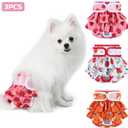 Reusable Dog Diapers Washable (3 Pack), Puppy Diapers Highly Absorbent for Heat & Urination Issues, XS
