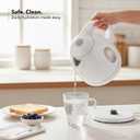 OVENTE Electric Kettle, 1.7L Fast Boiling Water Heater for Coffee or Tea, BPA Free with Water Level Gauge, Auto Shut-Off, Boil-Dry Protection, Indicator Light and Removable Filter, White KP72W