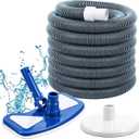 3 Pcs Pool Cleaning Kit 11.8" Vacuum Head with Flexible Wheels, 1-1/2 x 18ft Hoses and Skim Vacuum Plate Pool Maintenance Cleaning Accessory Tool for Fast, Easy Debris Removal
