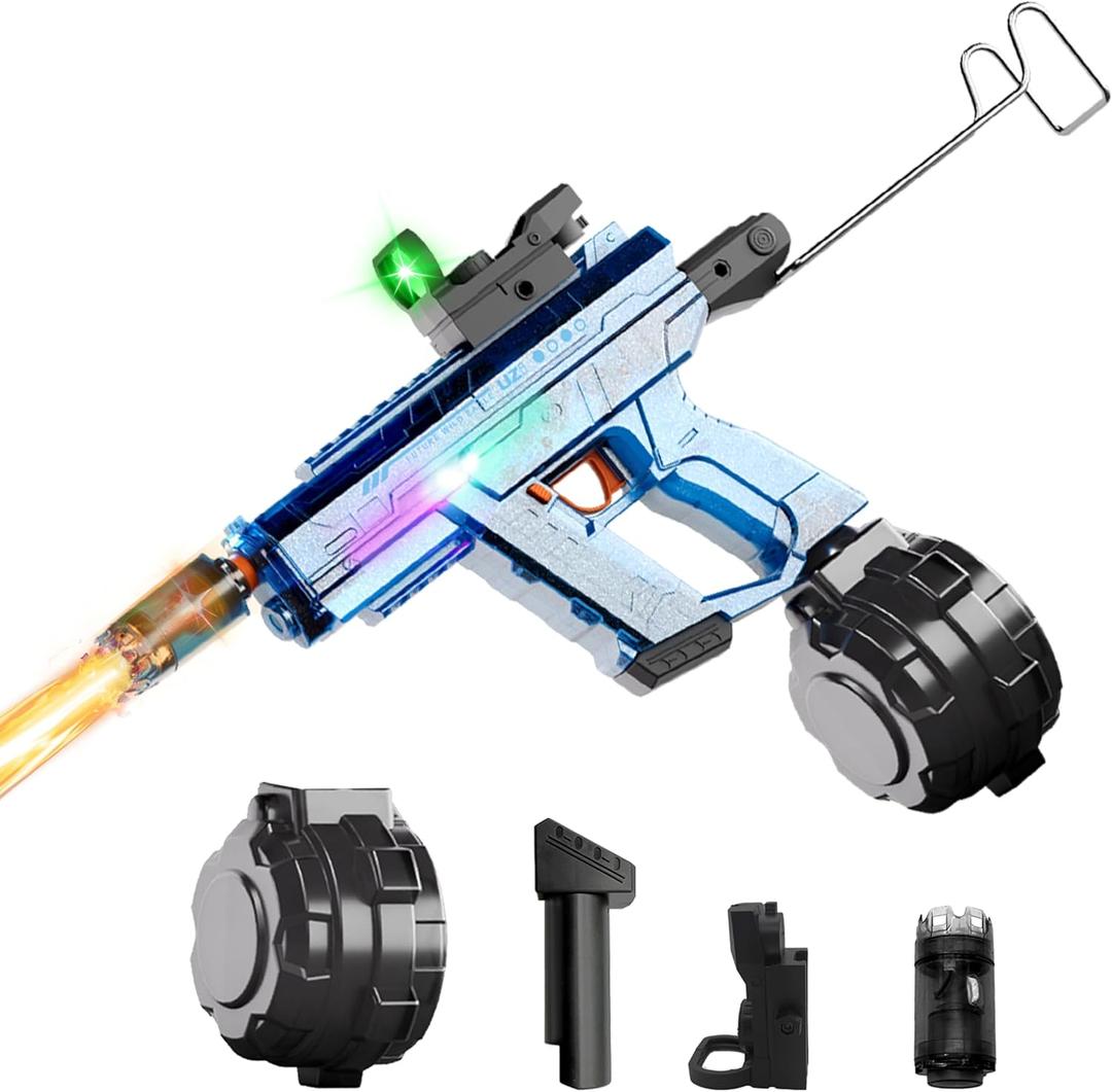 Electric Water Gun for Adults Kids, with Lighting Effects, Automatic & Manual Dual Mode High Powered High Capacity Squirt Guns, 32 FT Range for Adult Kid (Solid - Blue)