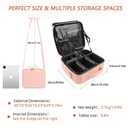 gzcz Travel Makeup Bag,Professional Cosmetic Bags for Women,Portable Makeup Brush Bag Organizer Storage with Adjustable Dividers and Shoulder Strap