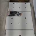 Marbrasse Monitor Stand Riser, 16.5 Inch 2 Tier Computer Printer Shelf Stand for Laptop Computer Screen Storage, Desktop Stand with Phone Holder and Cable Management (White)