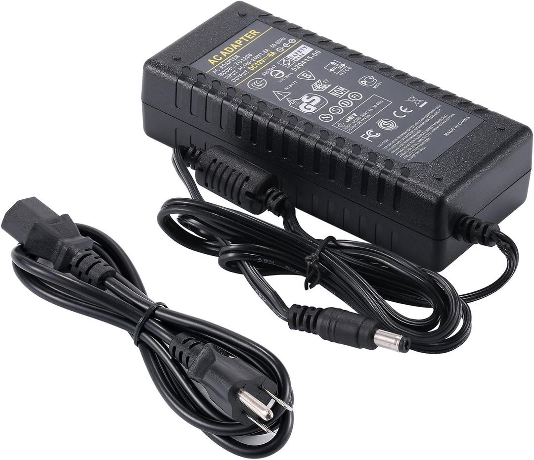 12V 6A Power Supply Adapter - AC Adapter 100-240V 50 60HZ DC 12 Volt 6A 72W Power Converter Transformer Charger 6amp 5.5mm x 2.5mm