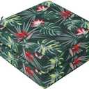 Favoyard Outdoor Chair Cushion 19 x 19 x 3 In Waterproof Pattern Fade Resistant Cushions for Patio Furniture with Removable Cover Attach Straps 28D Foam Insert Cushions Pads for Seat Sofa Couch 2 Pack