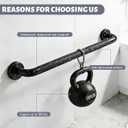 40 Inch Shower Grab Bar 1.25" Dia, 2 Pack Black Anti Slip Bathroom Grab Bar, 304 Stainless Steel Knurled Handicap Grab Bars, Safety Support Handrail,Bath Shower Handle for Elderly Injury Senior