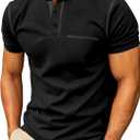 Sailwind Mens Henley Shirts Short Sleeve Summer Casual Classic Cotton T Shirts Pocket Button Shirt 3XL