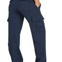 Waitfairy Wide Leg Sweatpants Women Cargo Pants Fleeece High Waisted Baggy Sweatpants for Women Casual Pants with 8 Pockets Navy Blue XL