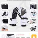 Ski Gloves for Men Women - Winter Snow Windproof Waterproof Skiing Snowboarding for Cold Weather Warm (X-Large, White)
