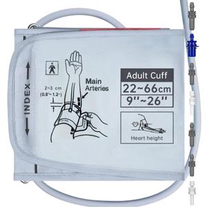 Alcarefam XXXL Blood Pressure Cuff, 9-26 (22-66CM) Extra Large Cuff Compatible with Omron BP Monitor, Replacement XXX-Large Cuff for Adult Big ARM, with 7 Connectors