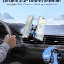 Long-arm Wireless Magnetic Car Phone Holder Mount with Cooling Fan & RGB Lights, 15W Fast Charging Auto-Rotate Charger for iPhone 17/16/15/14/13/12 S25 Samsung Google, Car Air Vent Mount