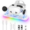 Amazon.com: Charging Dock for Meta Quest 3S/3, Kinwin Magnetic Charging Station for Oculus Quest 3S/3 Accessories with RGB Light, Charging Stand for VR Headset and Controller with 2 Rechargeable Batteries (White) : Video Games