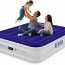 Sebor Air Mattress with Built-in Pump, Comfortable Self-Inflating Air Mattress with High-Speed Pump, Durable Blow Up Mattress Queen with Storage Bag for Guests