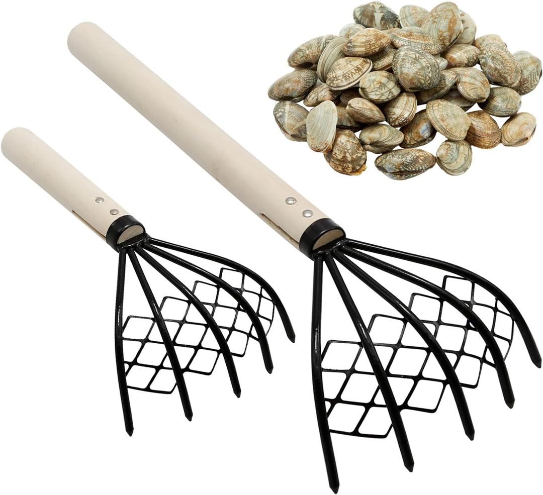 2 Pcs Claw Rake Clam Scraper Tool for Beach Clamming Claws Hand Rake Seafood Shell Digger Tool