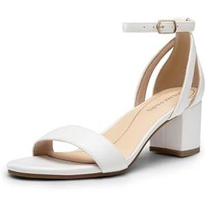 DREAM PAIRS Women's Chunky Low Heels Open Round Toe Ankle Strap Block Heels Party Dress Wedding Sandals 9