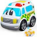 AEROQUEST Ambulance Toys for Kids 3-8 Year Old Remote Control Car for Toddlers 1-3 Durable RC Medical Transport Emergency Rescue Vehicle with Light & Siren Sound Effects 2.4G Cartoon Cars (White)